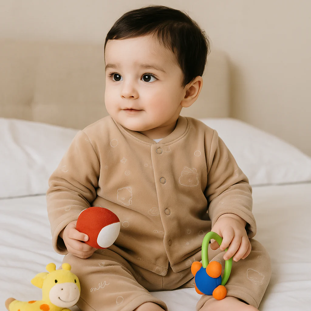 Baby Warm Sleepsuit Star Brown - Sunshine - Image 2