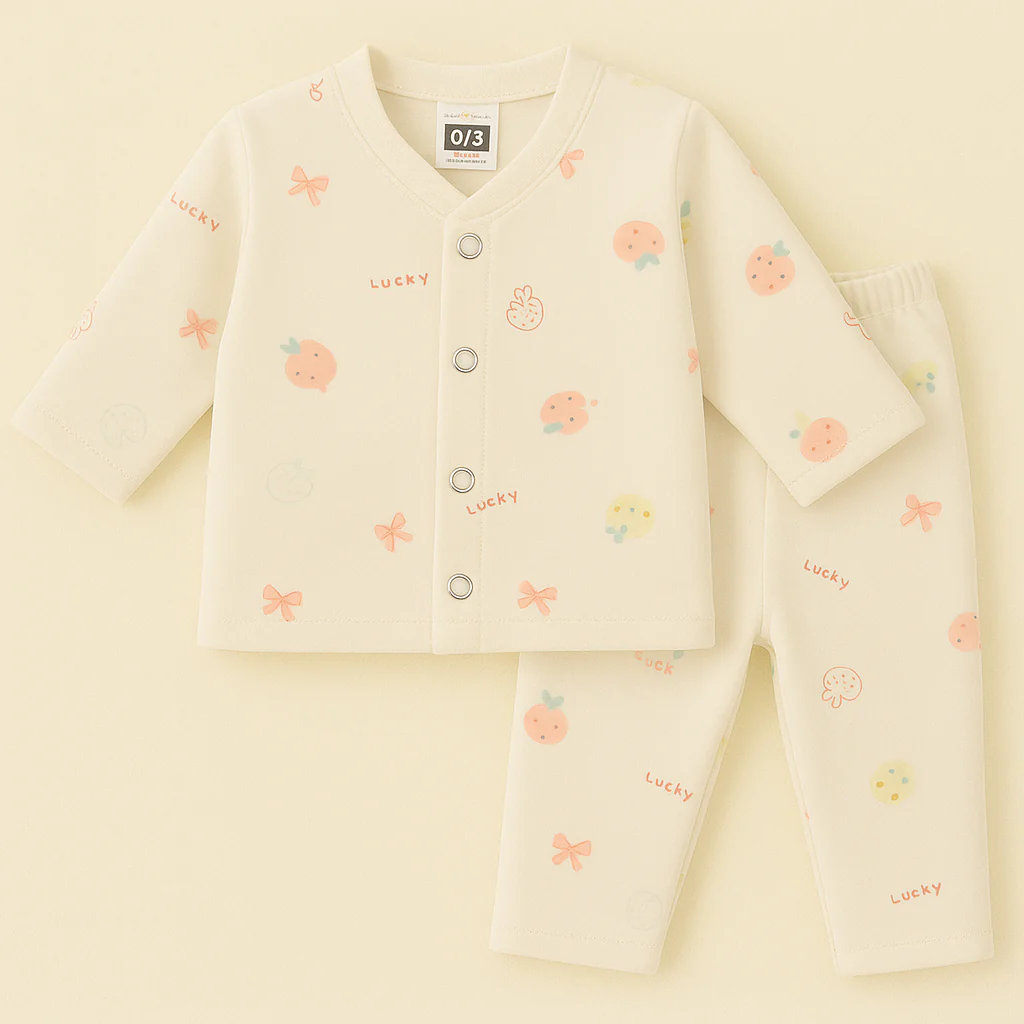 Baby Warm Sleepsuit Strawberry Off White - Sunshine