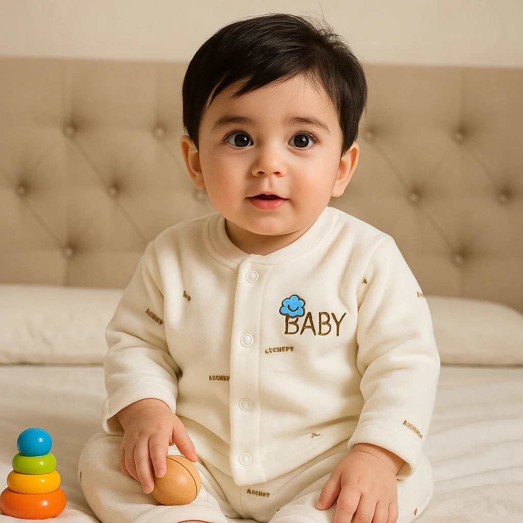 Baby Warm Sleepsuit White - Sunshine - Image 2