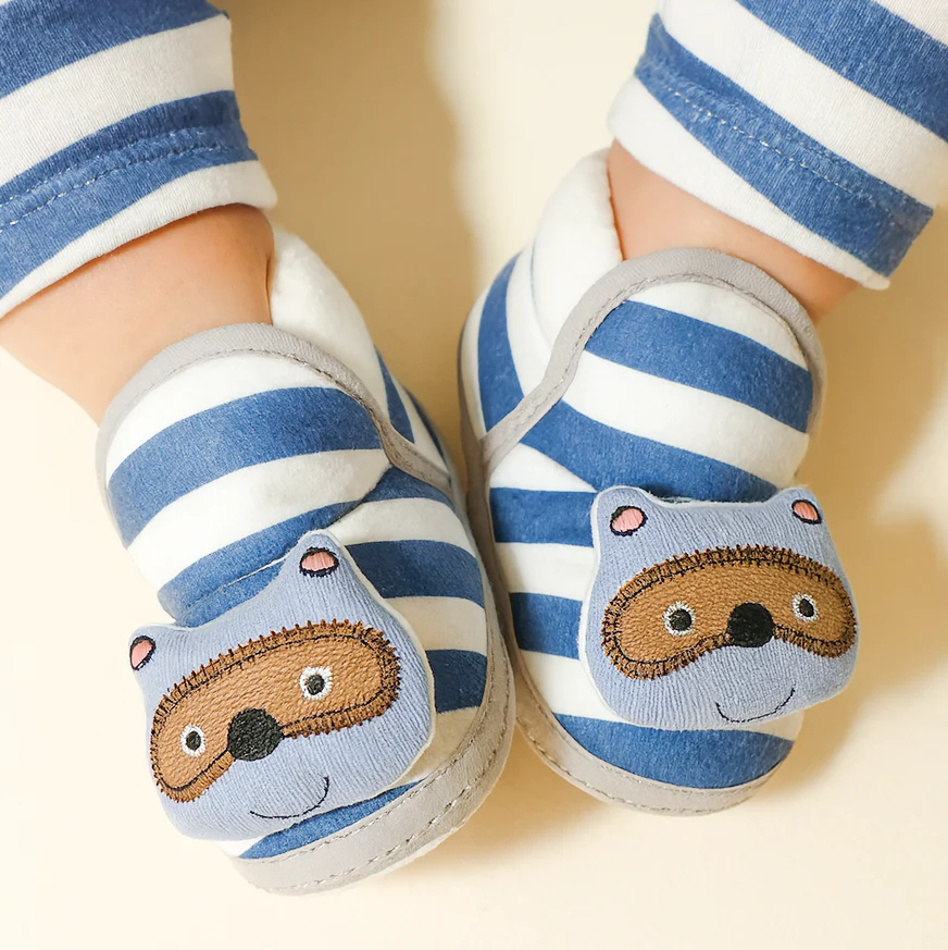 Baby Warm Soft Booties Bear Blue - Sunshine