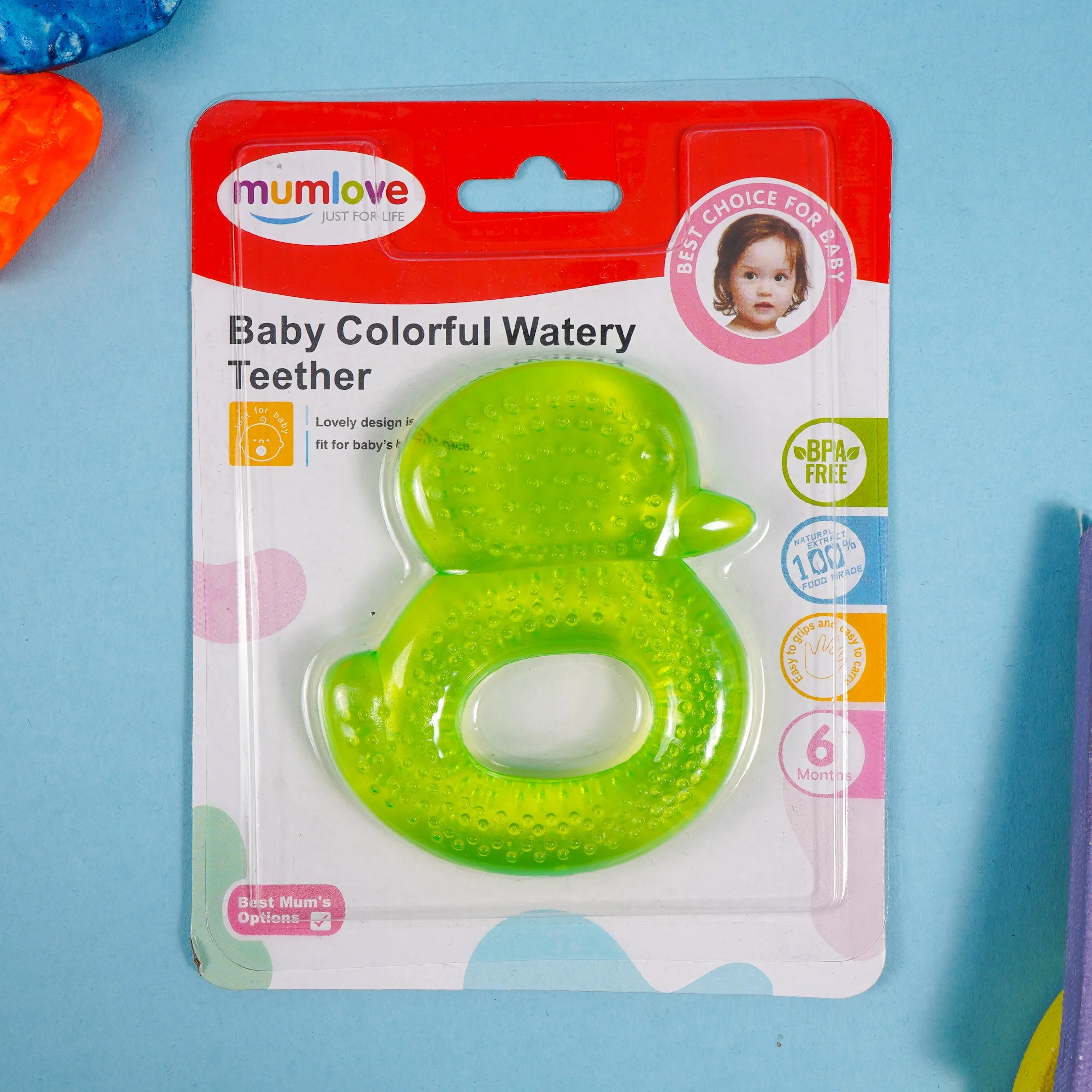 Baby Water Teether Duck Green - Sunshine
