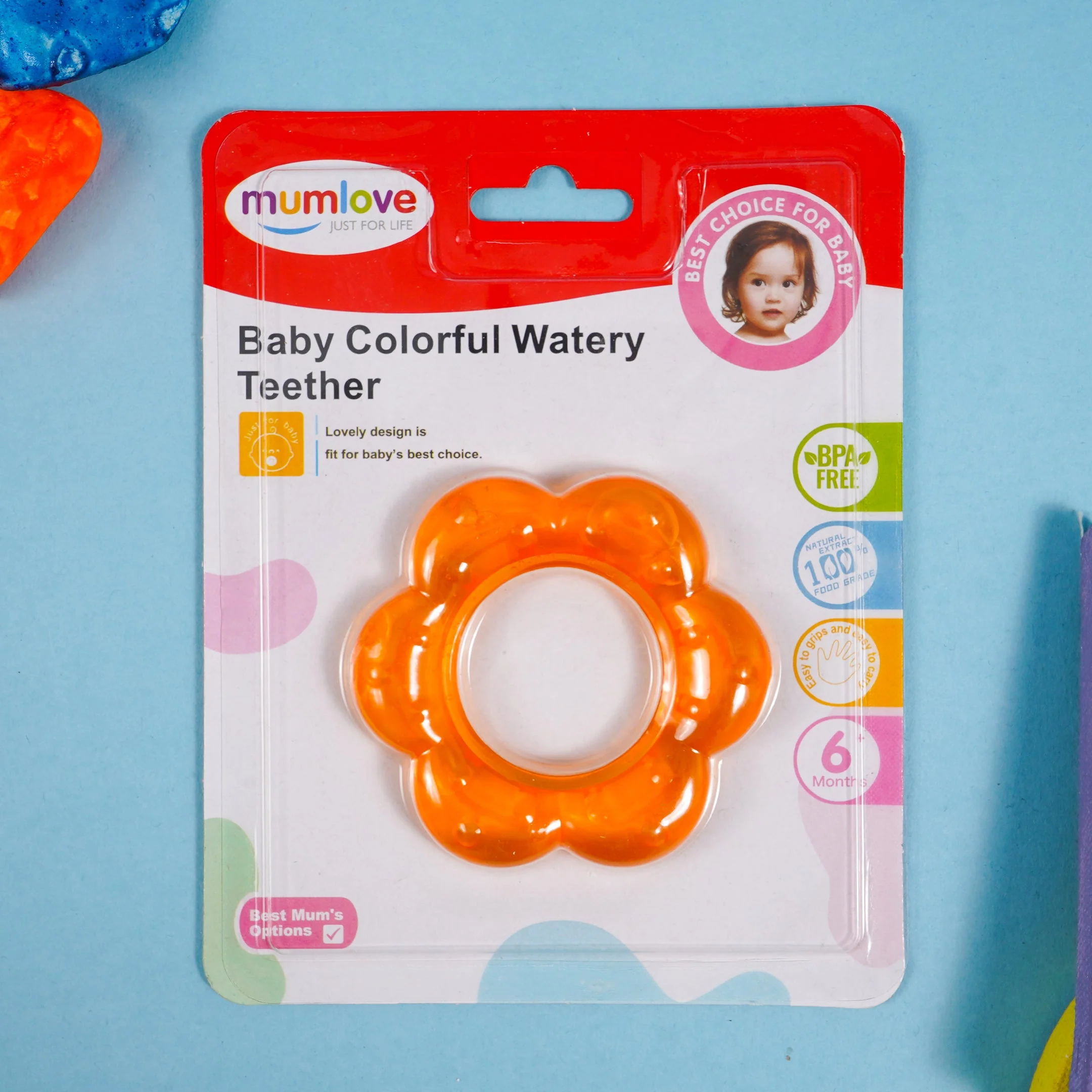 Baby Water Teether Flower Orange - Sunshine