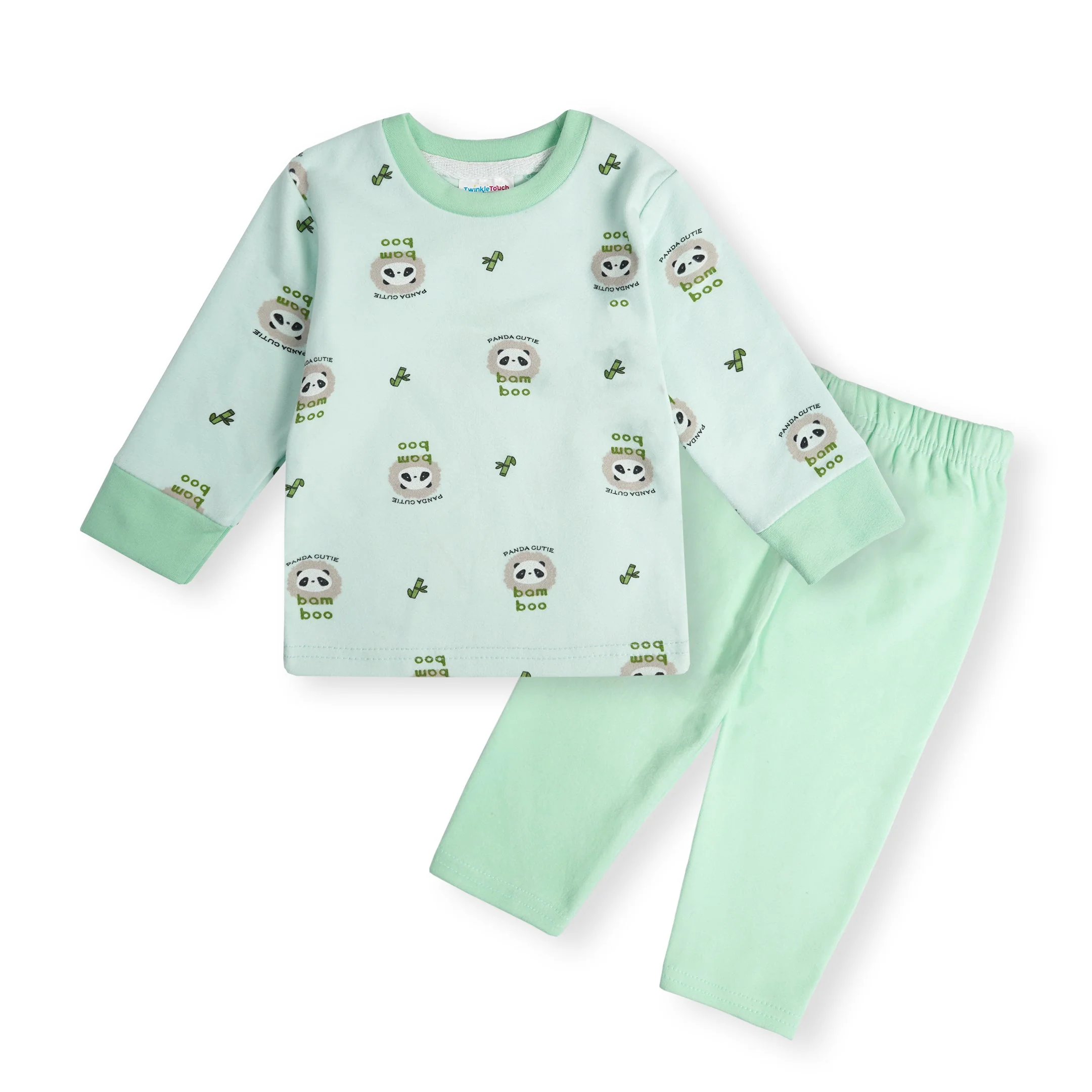 Baby Winter Pajama Set Cute Panda Green - Sunshine - Image 3