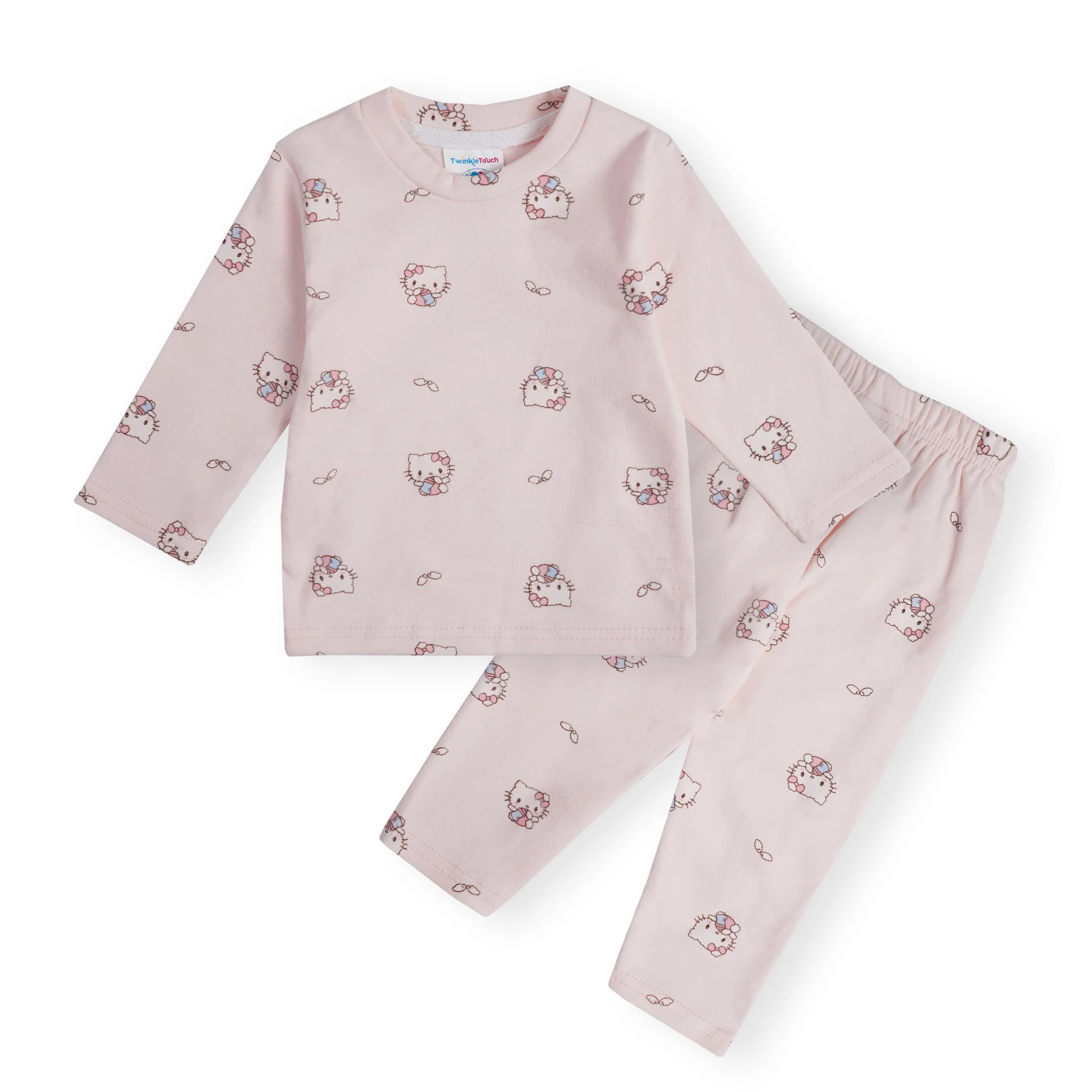 Baby Winter Pajama Set Kitty Baby Pink - Sunshine