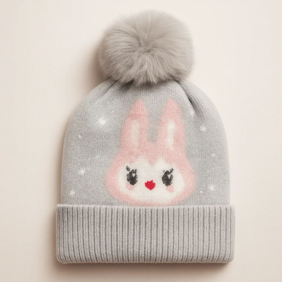 Baby Woolen Cap Bunny Grey - Sunshine