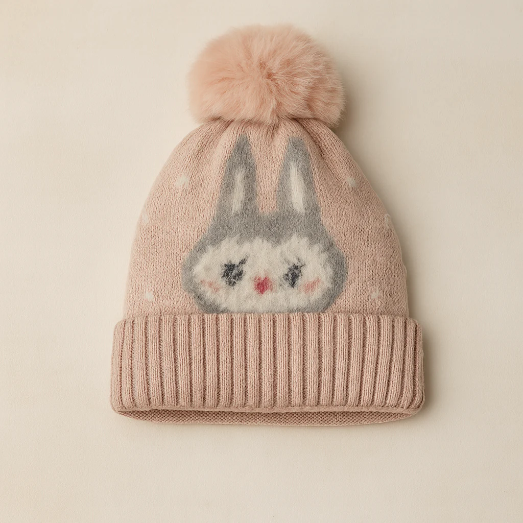 Baby Woolen Cap Kity Peach - Sunshine