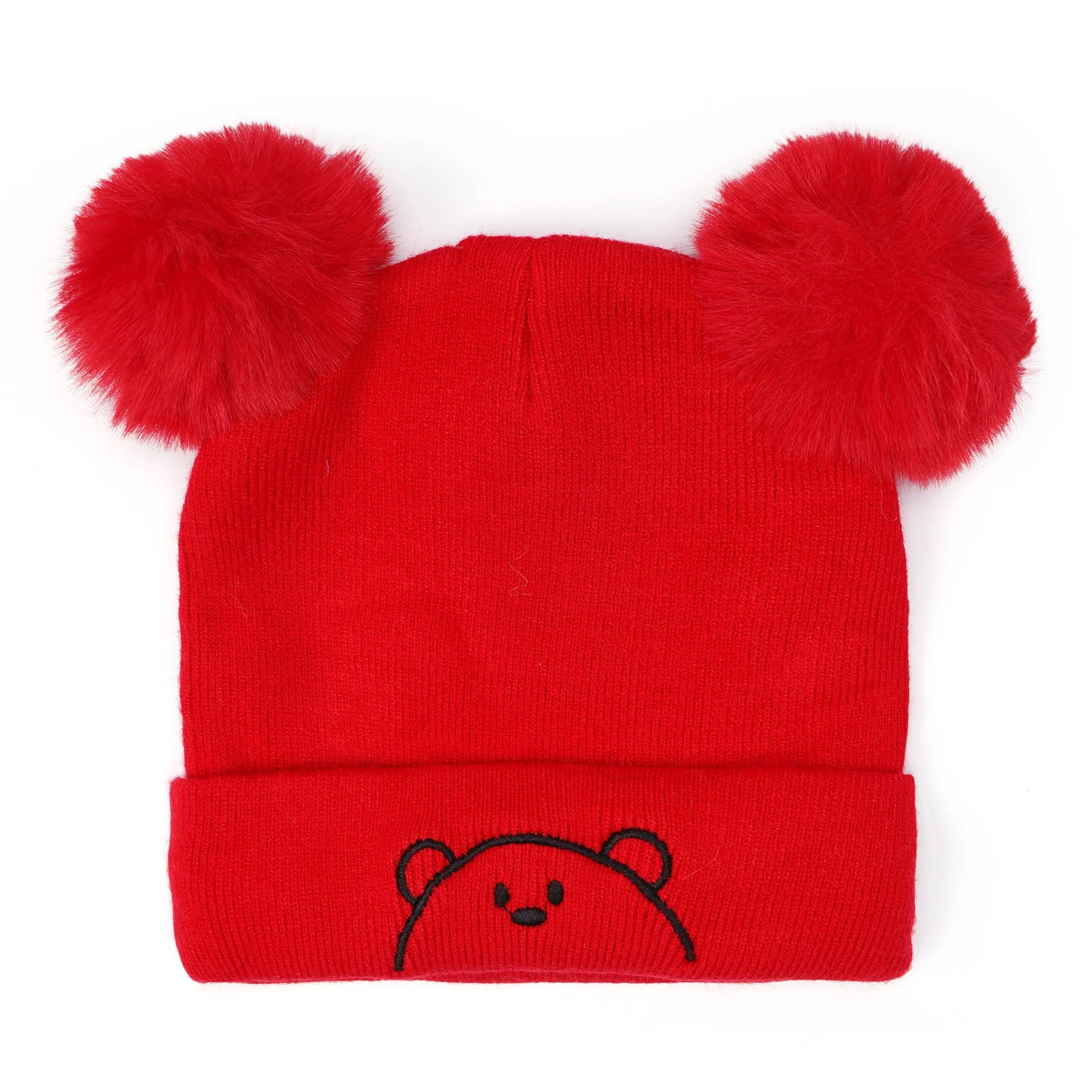 Baby Woolen Cap & Neck Warmer Set Bear Red - Sunshine - Image 3