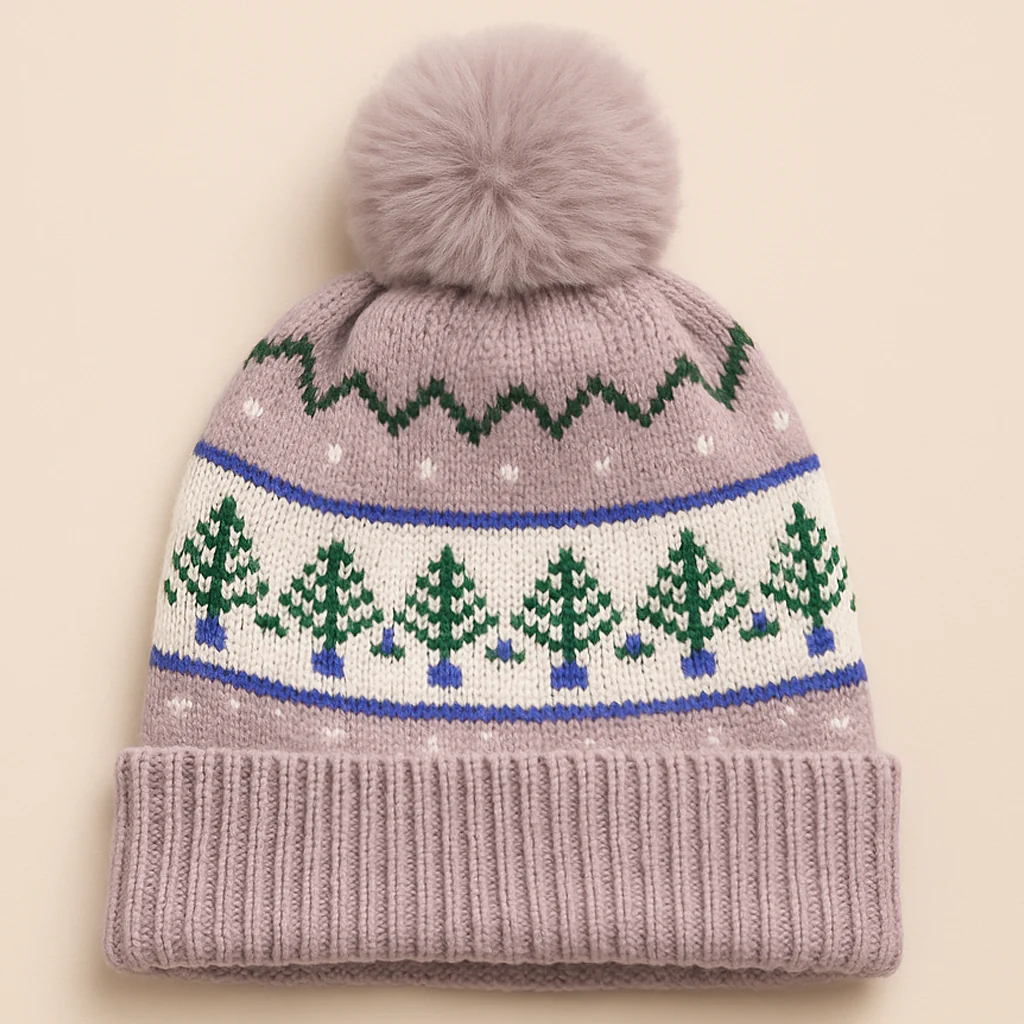Baby Woolen Cap Pine Purple - Sunshine
