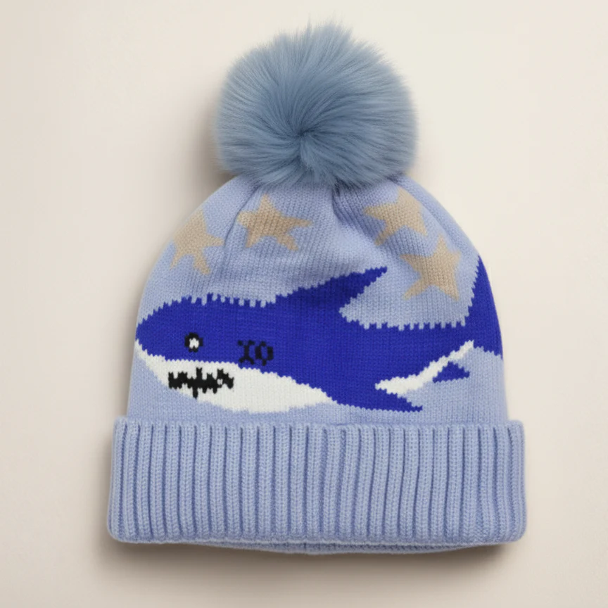 Baby Woolen Cap Shark Blue - Sunshine