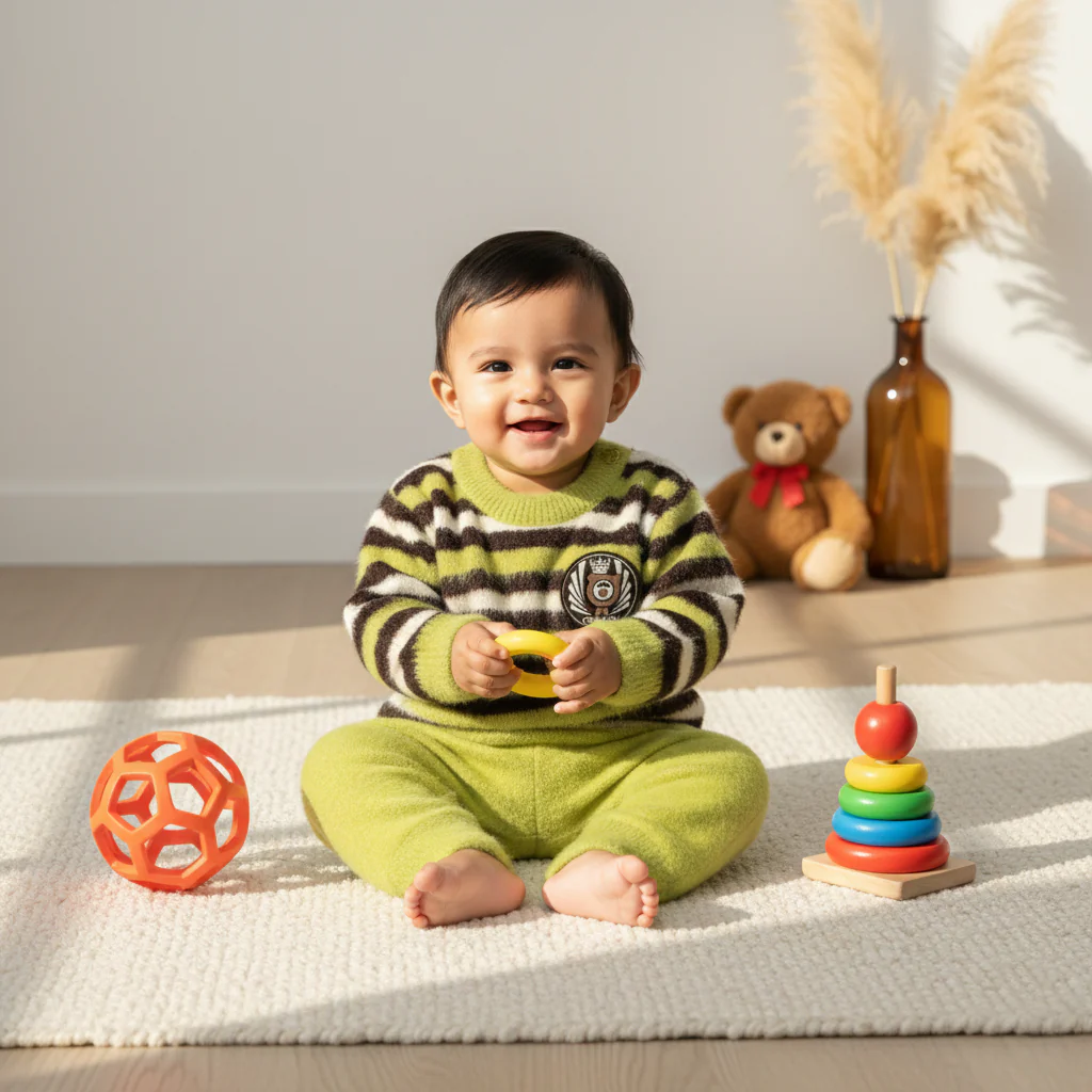 Baby Woolen Pajama Set Love Green - Sunshine - Image 2