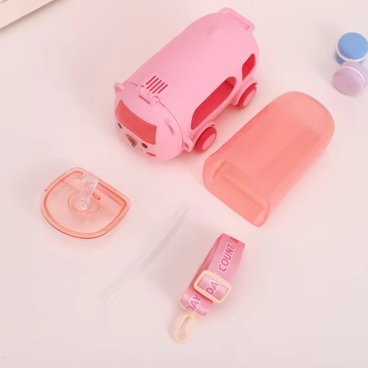 Bus Shaped Straw Water Bottle Yellow - Sunshine - Image 9