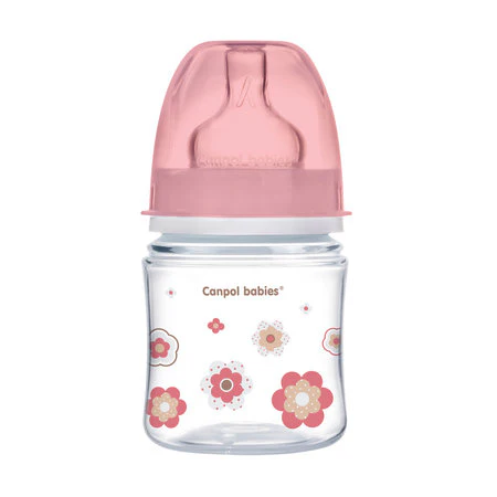 Canpol Babies 120 Ml Wide Neck Anticolic Bottle Easystart - Newborn Baby Pink Flowers - Image 5