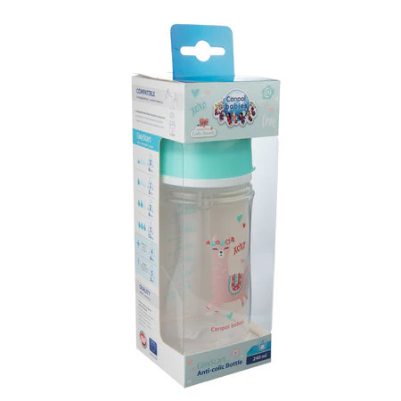Canpol Babies Anti-Colic Wide Neck Bottle 240Ml Pp Easy Start Exotic Animals Green - Image 6