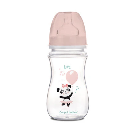Canpol Babies Anti-Colic Wide Neck Bottle 240Ml Pp Easy Start Exotic Animals Pink - Image 5