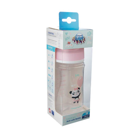 Canpol Babies Anti-Colic Wide Neck Bottle 240Ml Pp Easy Start Exotic Animals Pink - Image 6
