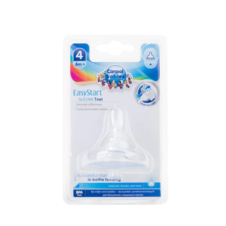 Canpol Babies Easystart Silicon Teat Cross-Cut For Wide Neck Bottle 1 Pc - Image 2