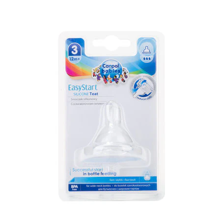 Canpol Babies Easystart Silicon Teat Fast For Wide Neck Bottle 1 Pc - Image 2