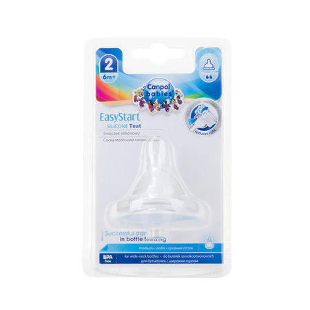 Canpol Babies Easystart Silicon Teat Medium For Wide Neck Bottle 1 Pc - Image 2