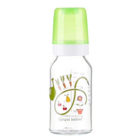 Canpol Babies Narrow Neck Glass Bottle 120Ml Basic Green