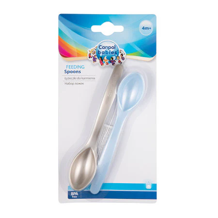 Canpol Babies Spoon 2 Pcs Blue & Grey - Image 2