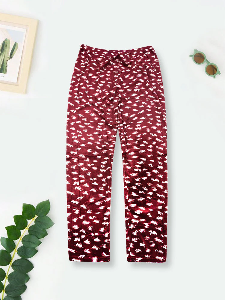 Cotton Tights Leaves Maroon - Sunshine