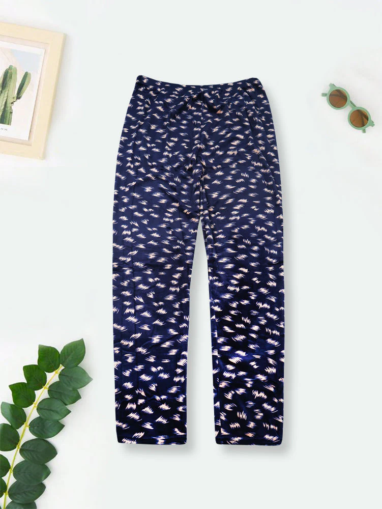 Cotton Tights Leaves Navy Blue - Sunshine