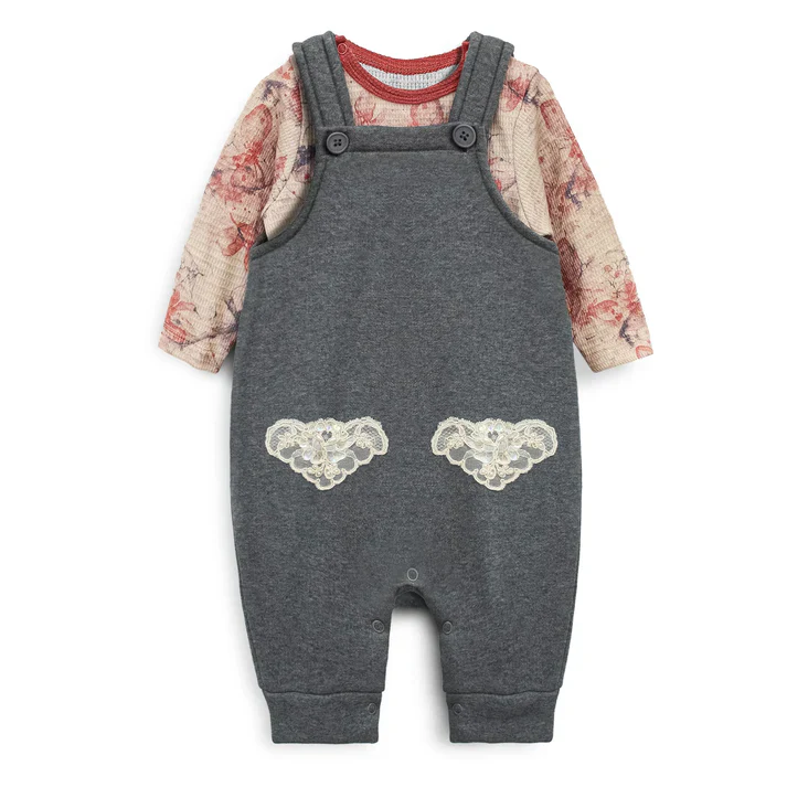 Cuddle & Cradle Baby Fleece Romper Set (Floral) - Image 2