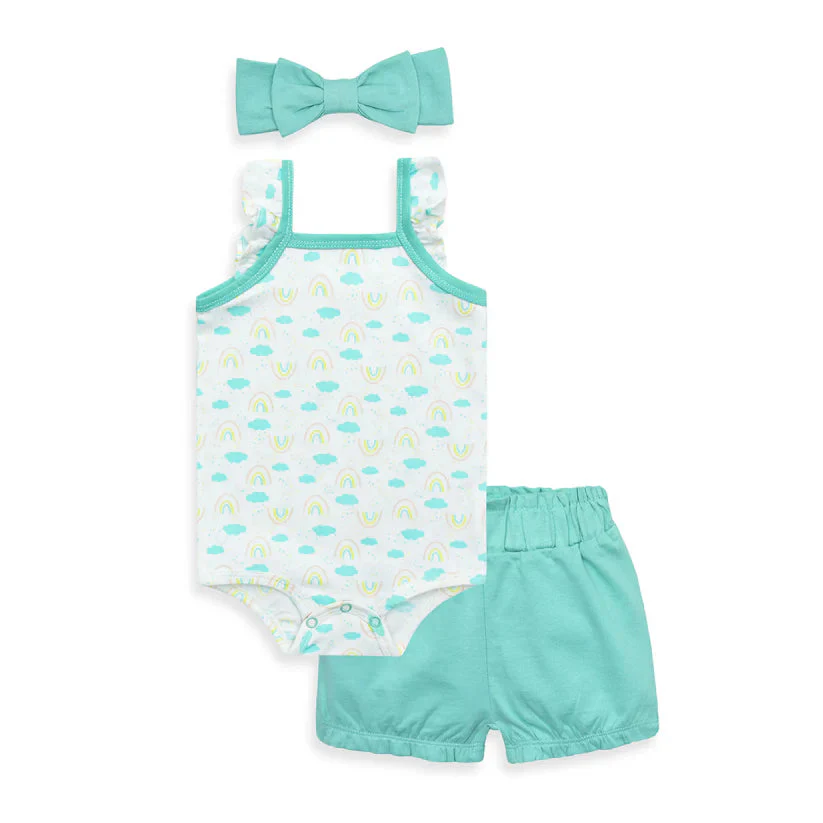 Cuddle & Cradle Baby Girl Bodysuit & Shorts Set (Rainbow)