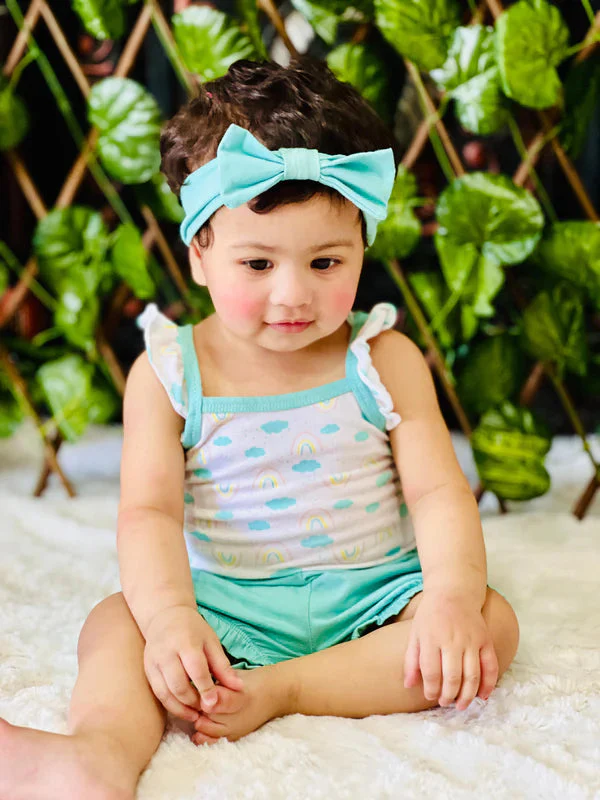 Cuddle & Cradle Baby Girl Bodysuit & Shorts Set (Rainbow) - Image 2