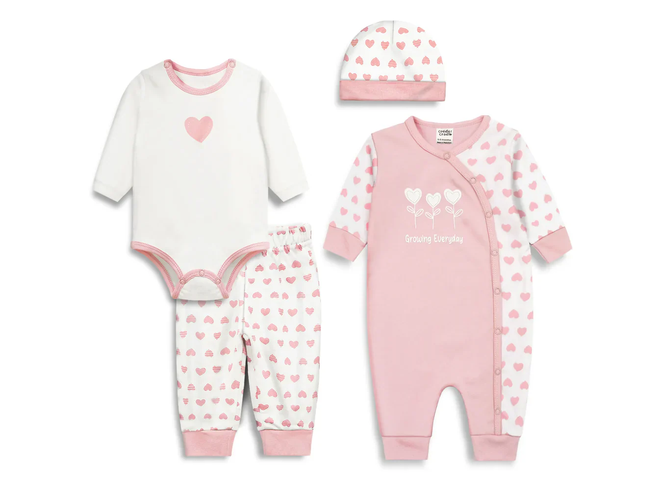 Cuddle & Cradle Baby Girl Set Of 4 (Hearts)