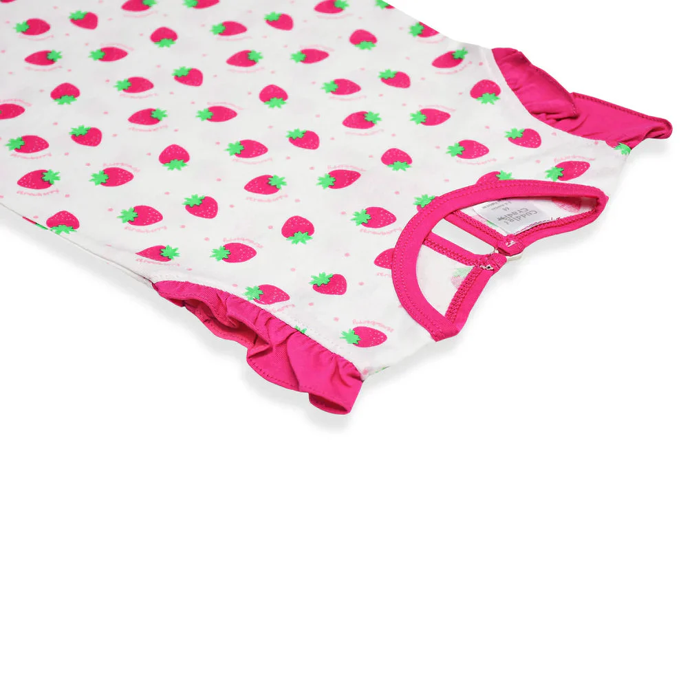 Cuddle & Cradle Girls Romper - Strawberries - Image 4