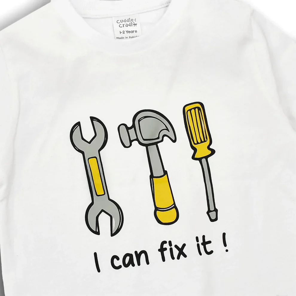 Cuddle & Cradle Graphic T-Shirt (I Can Fix It-001) - Image 3