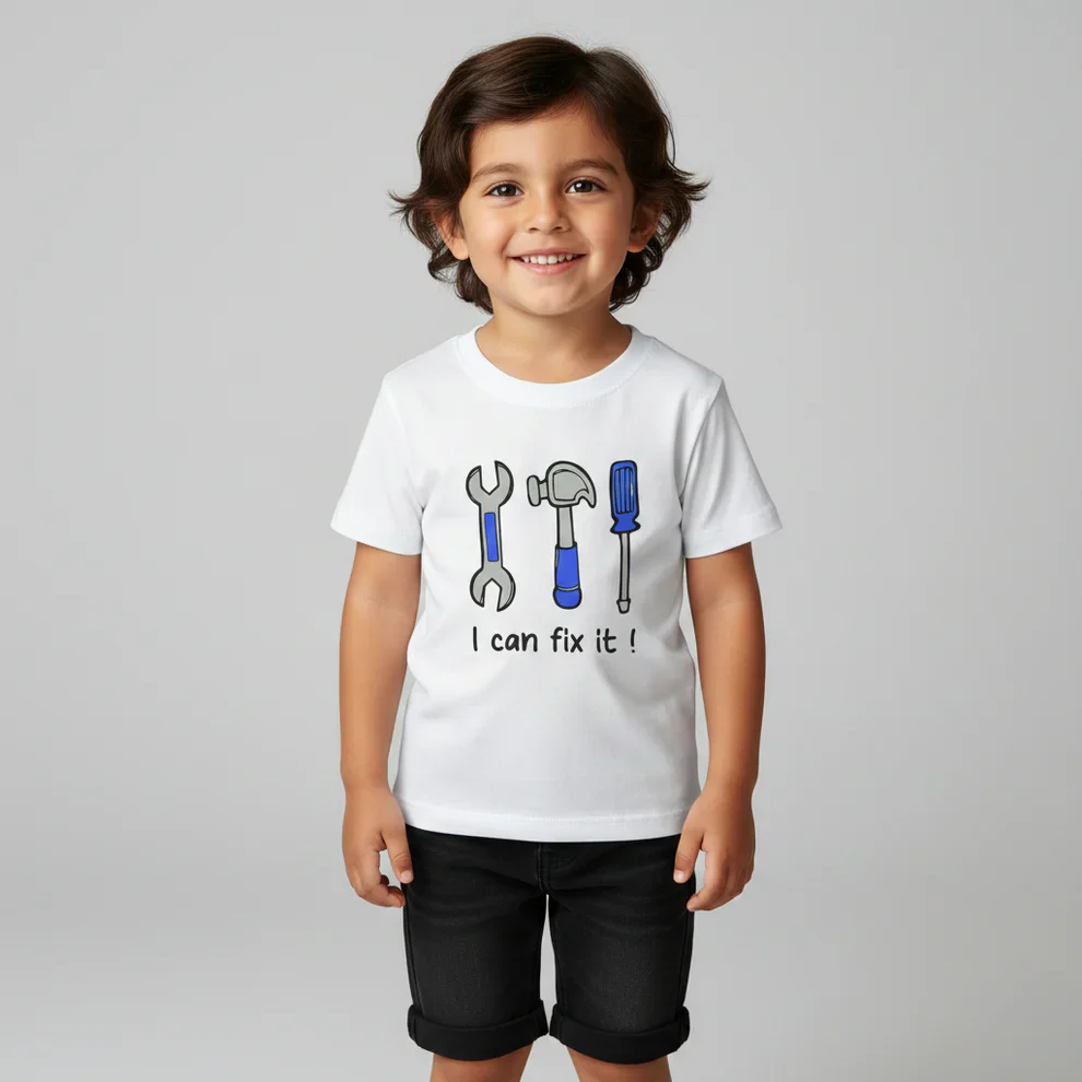 Cuddle & Cradle Graphic T-Shirt (I Can Fix It-003) - Image 2
