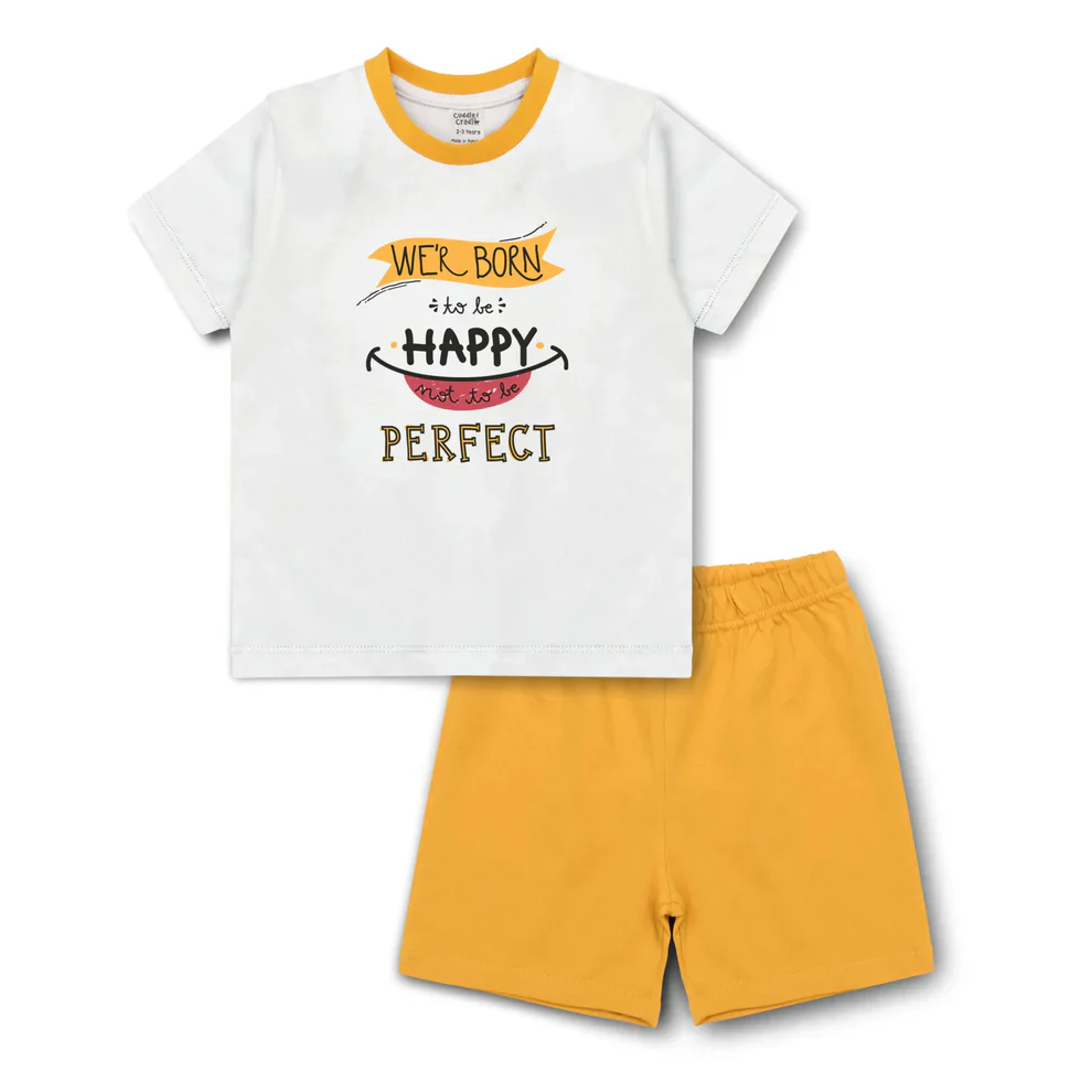 Cuddle & Cradle Graphic T-Shirt & Shorts Set (Born To Be Happy)