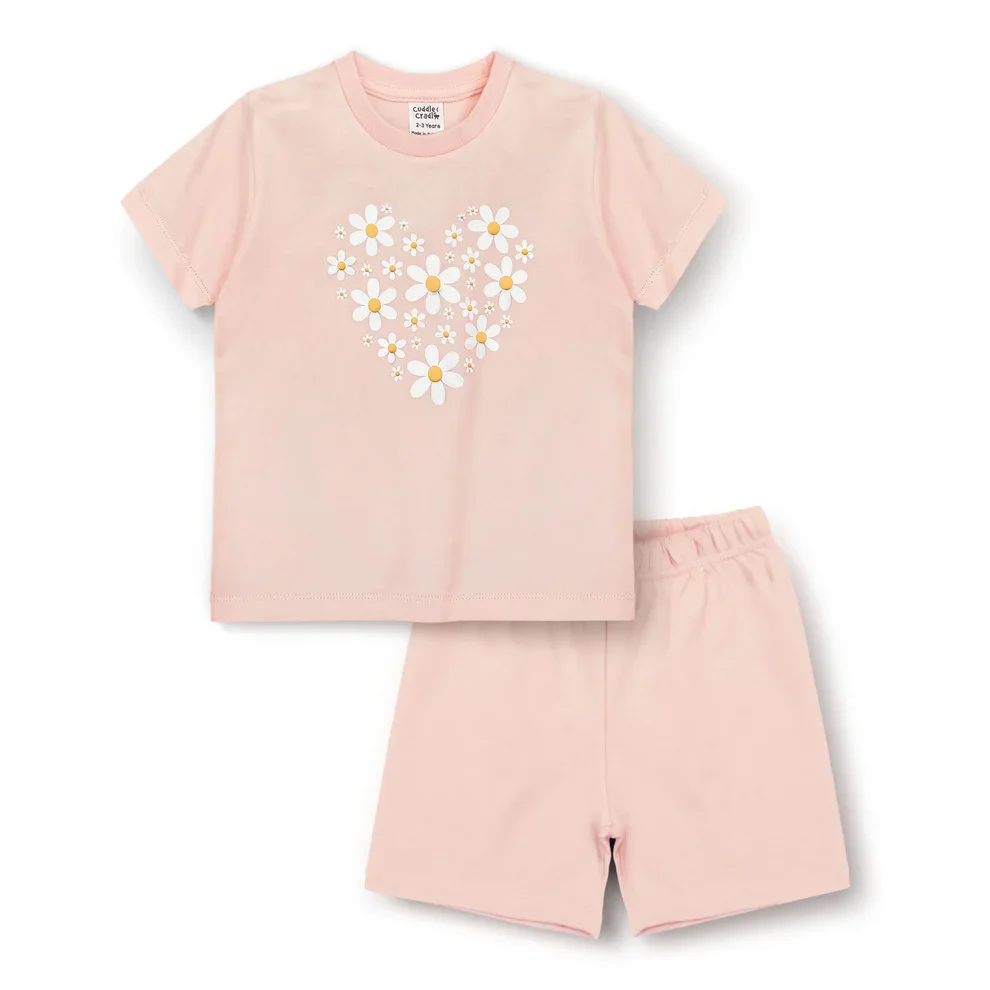 Cuddle & Cradle Graphic T-Shirt & Shorts Set (Heart)