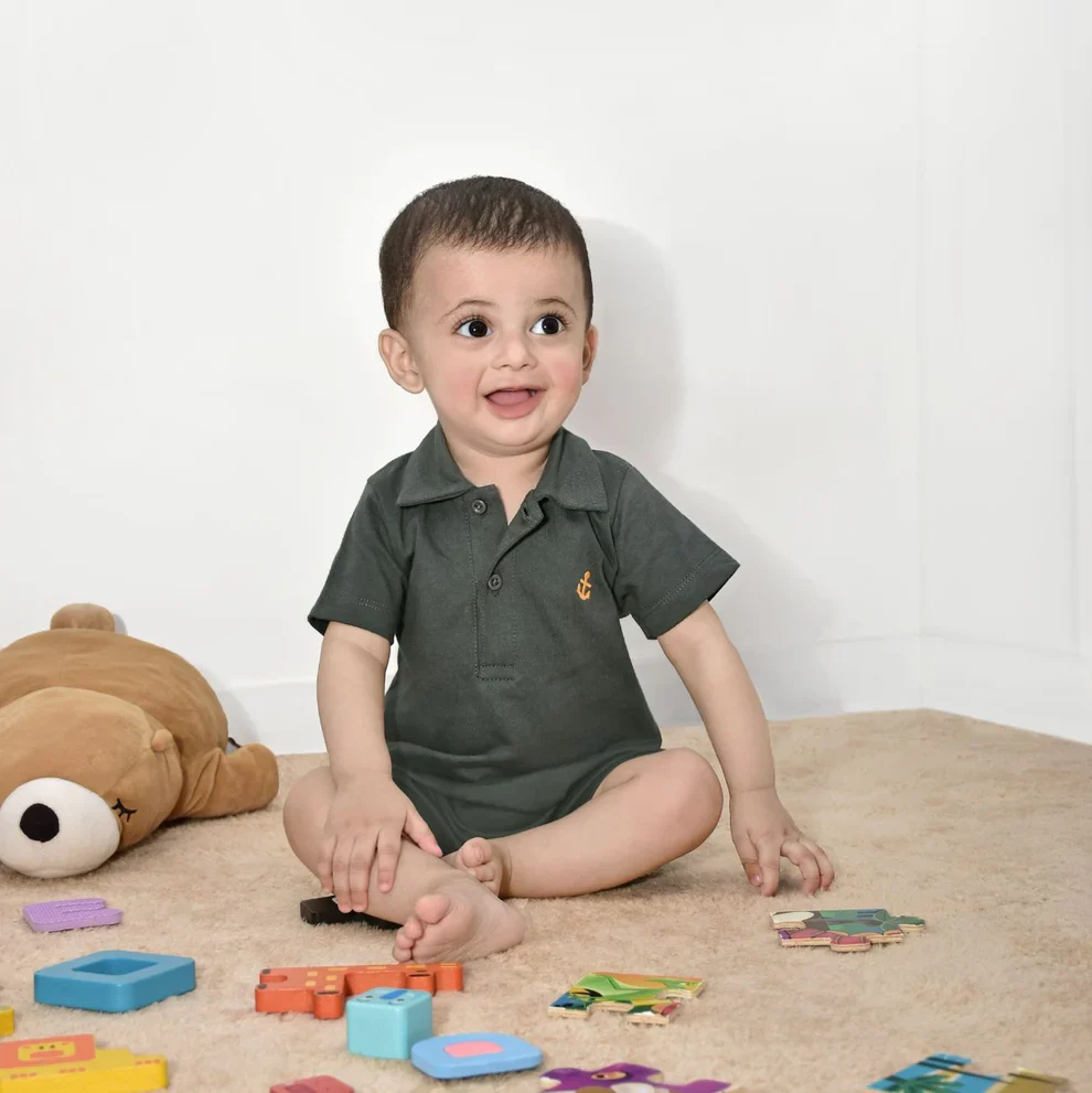 Cuddle & Cradle Half-Length Polo Romper (Anchor-001) - Image 2