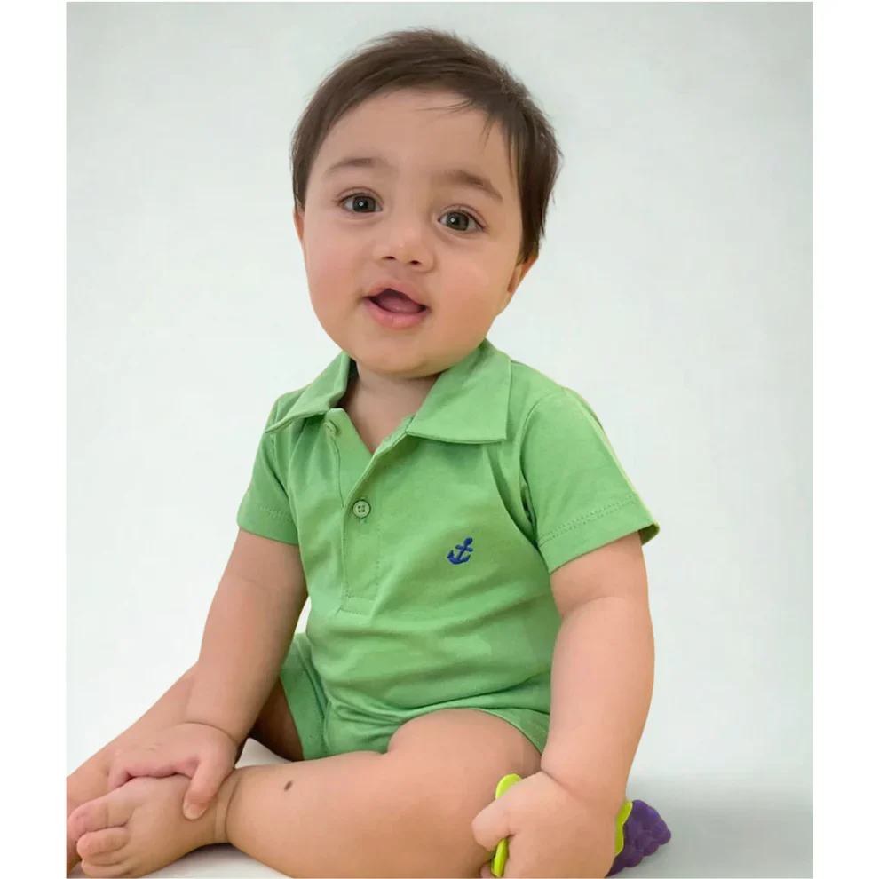 Cuddle & Cradle Half-Length Polo Romper (Anchor-002) - Image 2