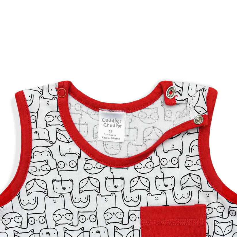 Cuddle & Cradle Half Length Romper (Animal) - Image 3
