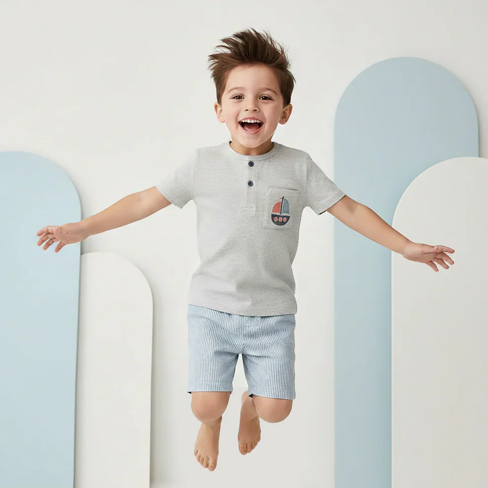 Cuddle & Cradle T-Shirt & Shorts Set (Boat) - Image 2