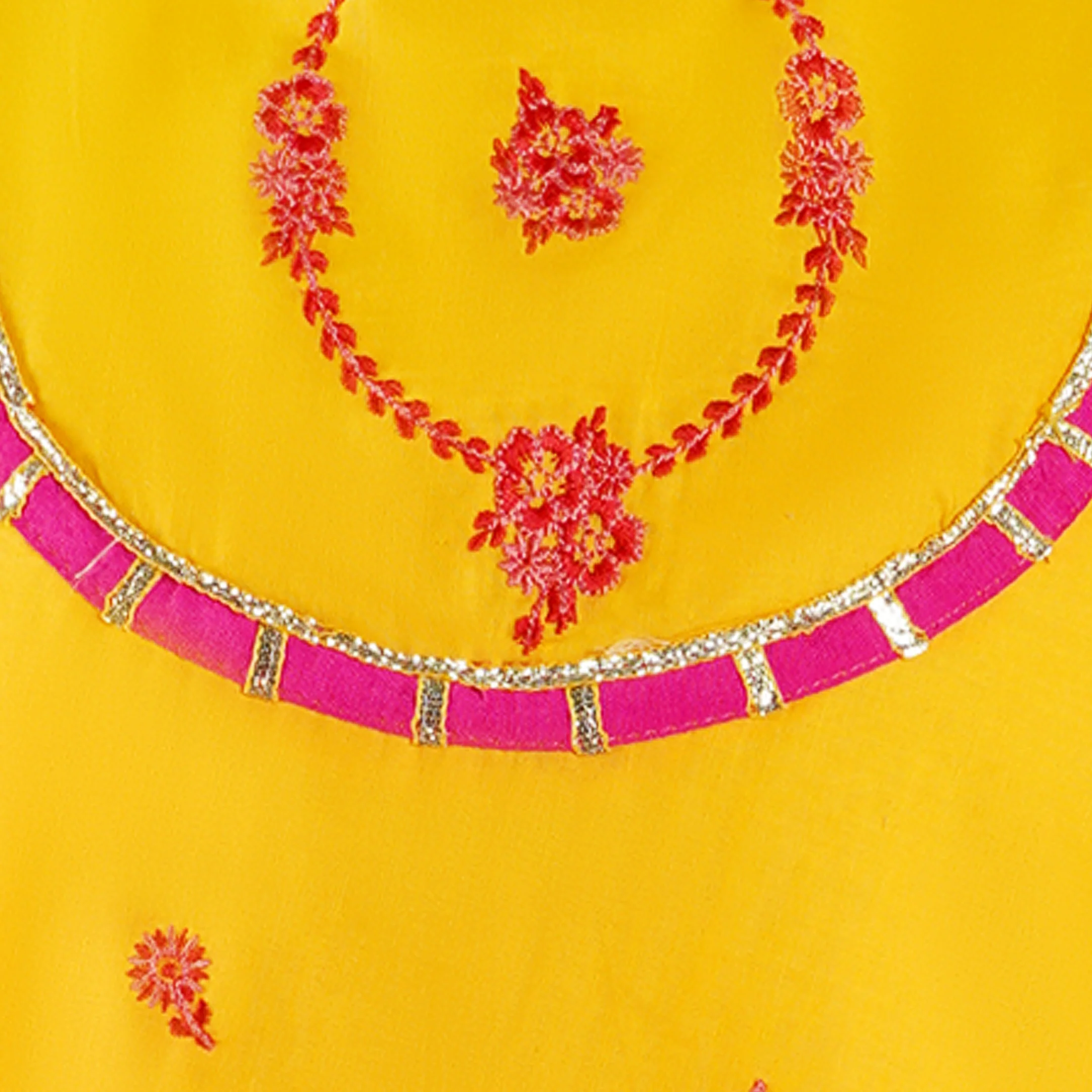 Dhaagay Amber Yellow Flared Tunic 3 Piece - Image 5