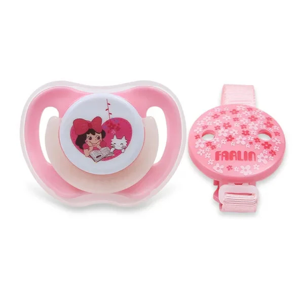 Farlin Newborn Glow-In-Dark Pacifier N Chain – Pink