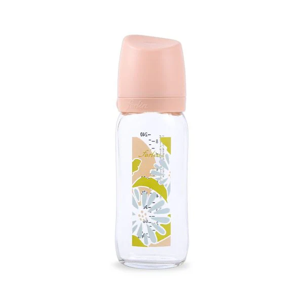 Farlin Wide Neck Glass Feeder 240Ml Pink