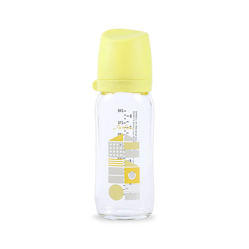 Farlin Wide Neck Glass Feeder 240Ml Yellow