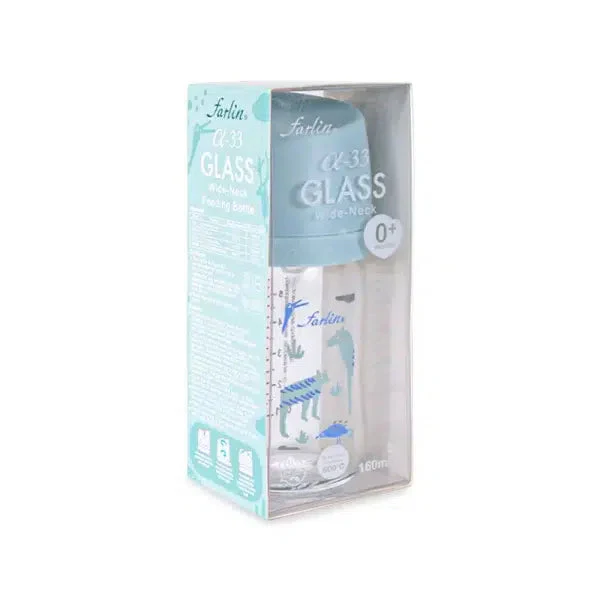 Farlin Wide Neck Glass Feeding Bottle 160Ml – Green - Image 3