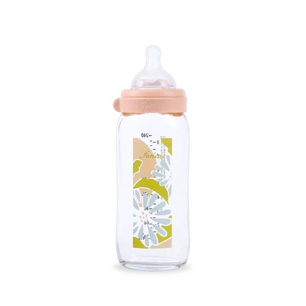 Farlin Wide Neck Glass Feeding Bottle 240Ml – Pink - Image 3