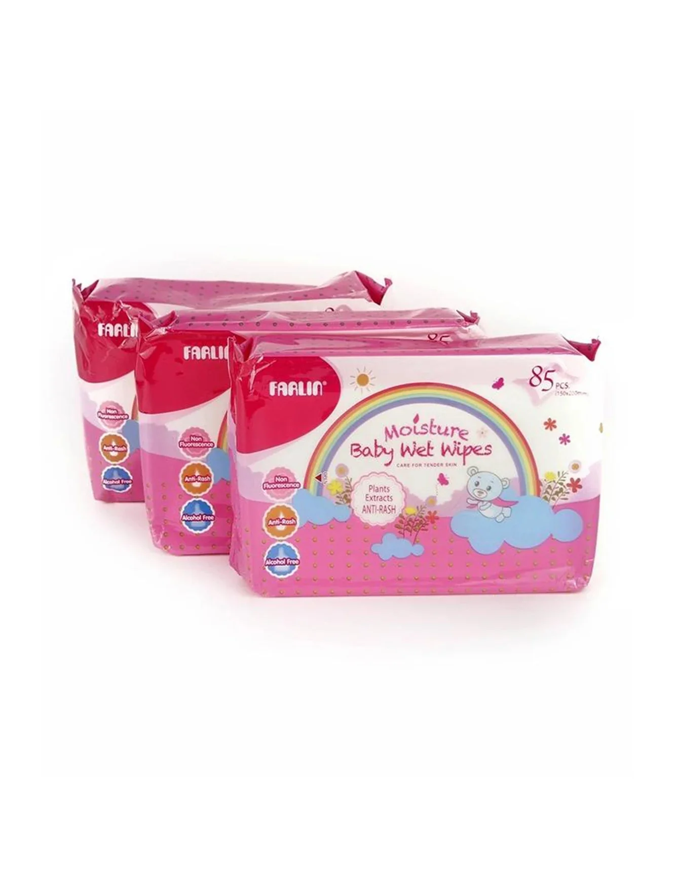 FARLIN  WIPES 85PCS (PACK OF 3) ANTIRASH