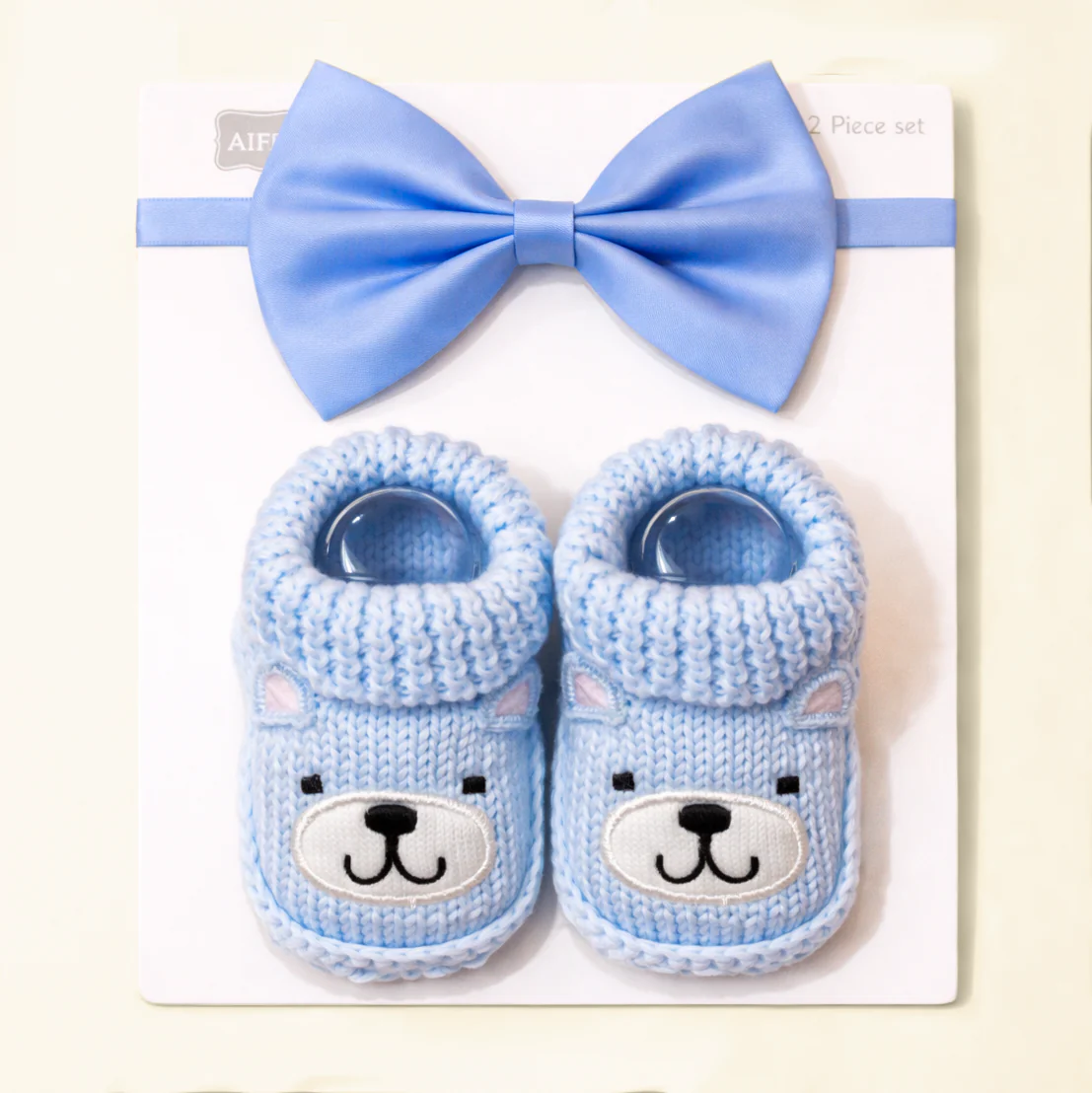 Girls 2 Pcs Headband & Booties Set Bear Blue - Sunshine