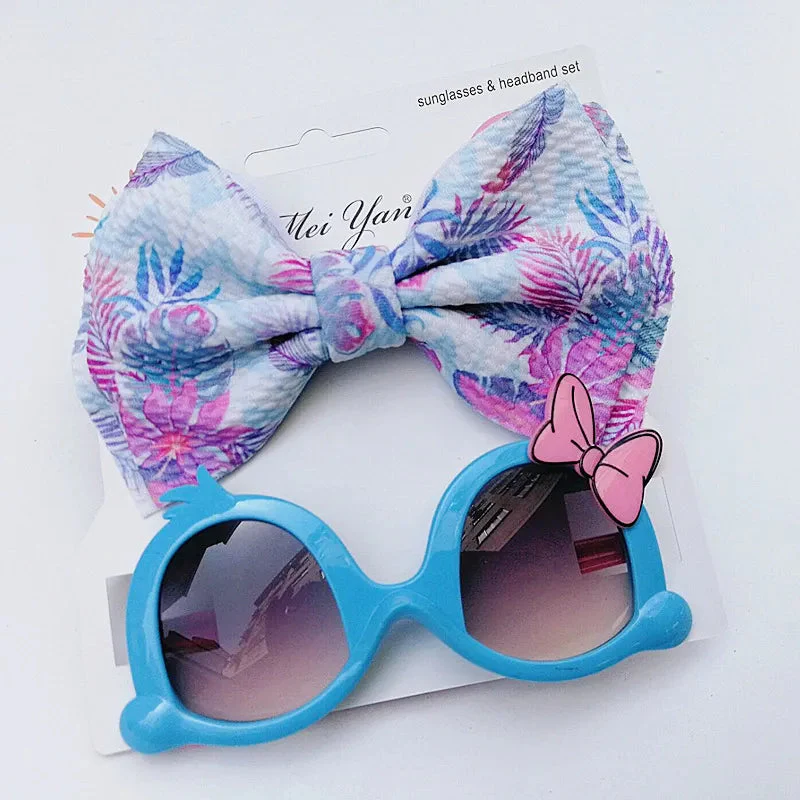 Girls 2 Pcs Headband & Glasses Set Blue - Sunshine