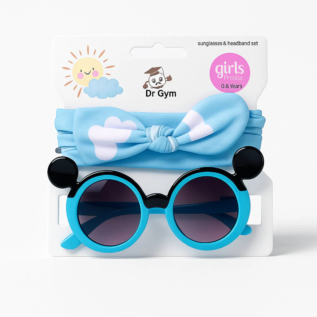 Girls 2 Pcs Headband & Glasses Set Blue - Sunshine