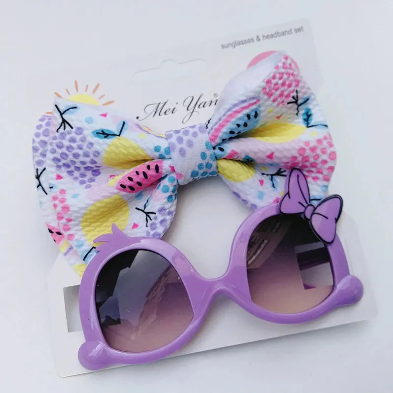 Girls 2 Pcs Headband & Glasses Set Purple - Sunshine